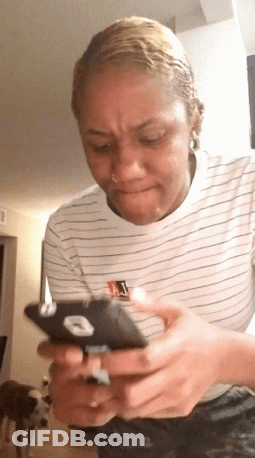 Intense Lady Frantic Texting GIF