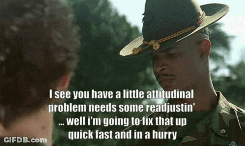 Intense Major Payne Menacing Glare GIF