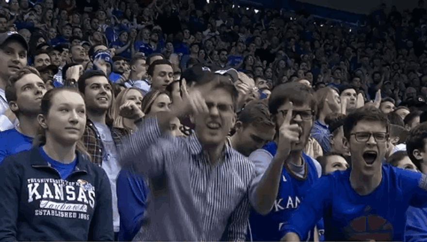 Intense Rock Chalk Cheering GIF