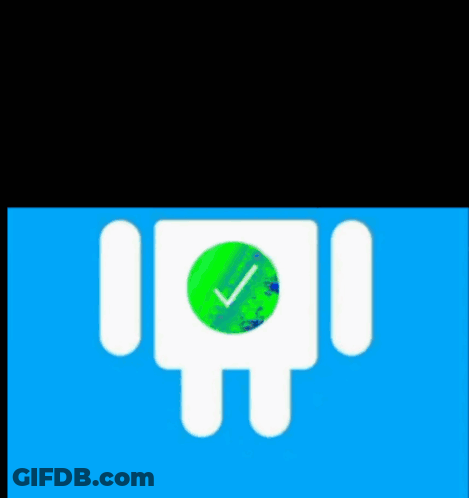 Interactive Galaxy Android With Green Check Mark GIF