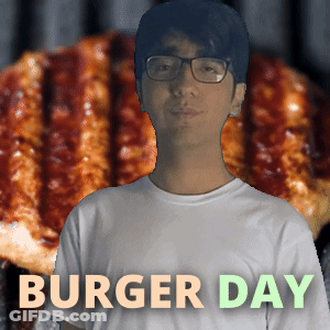 International Burger Day Poster With Penguin And Hamburger GIF