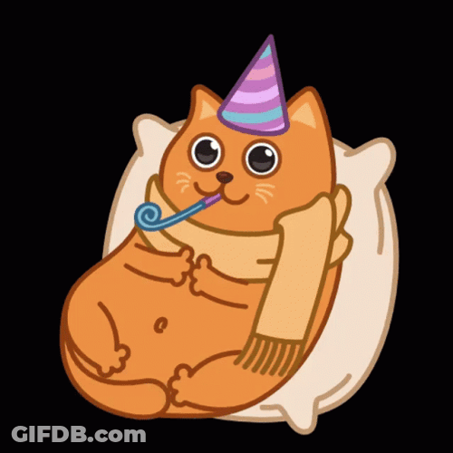 International Cat Day Brown Feline Celebrating GIF