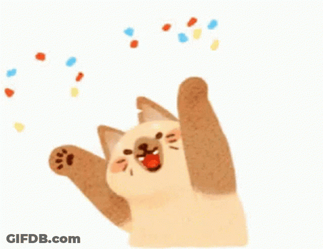 International Cat Day Feline Throwing Confetti GIF