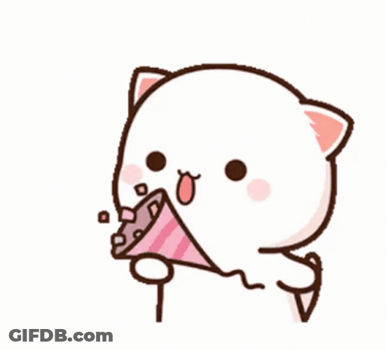 International Cat Day Peach Throwing Confetti GIF