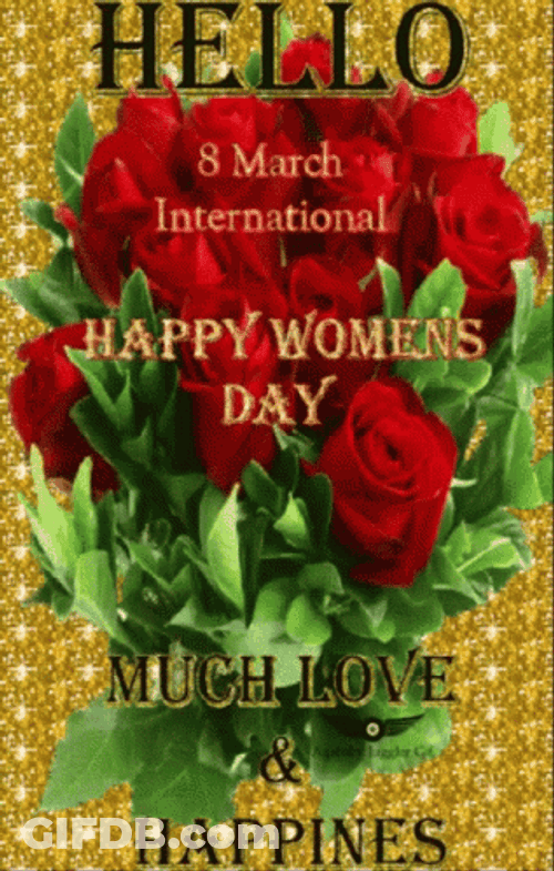 International Women's Day Red Rose GIF