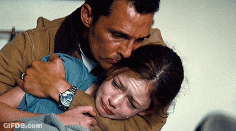 Interstellar Cooper Hugs Crying Murph GIF