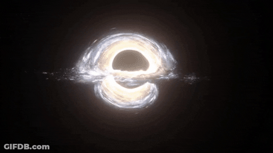Interstellar Effect Blackhole Stars Sun GIF