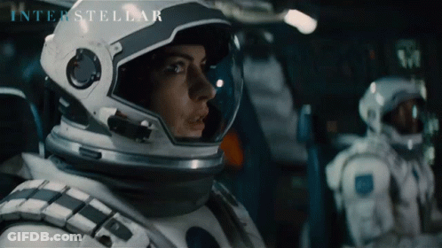 Interstellar Movie Poster Woman In Astronaut Helmet GIF