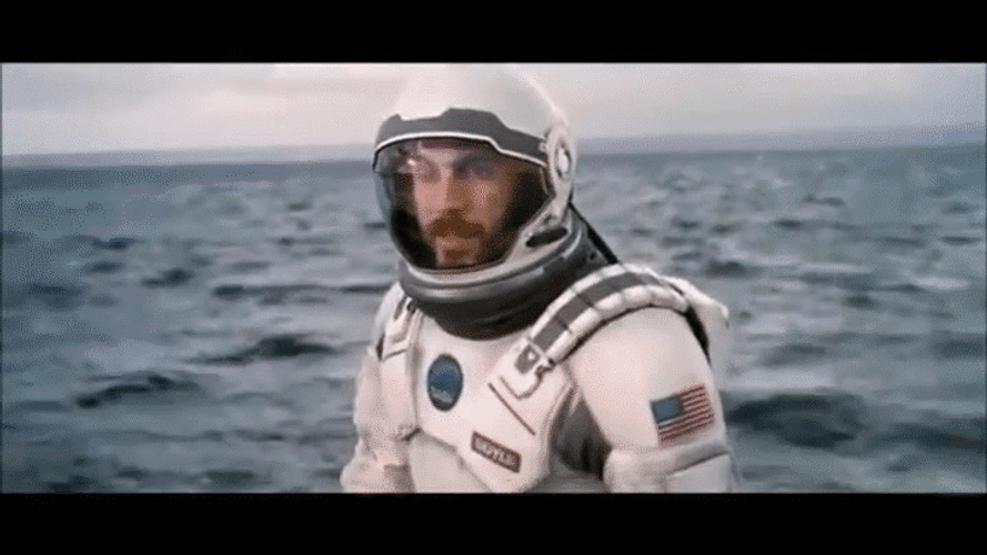 Interstellar TARS Rolling Around Ocean GIF