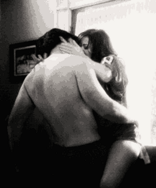 Intimacy In A Hot Kiss GIF