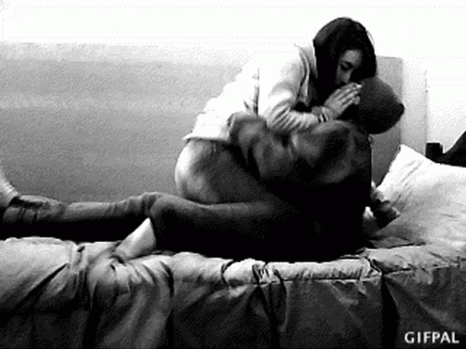 Intimated Couple Girl On Top Kiss GIF
