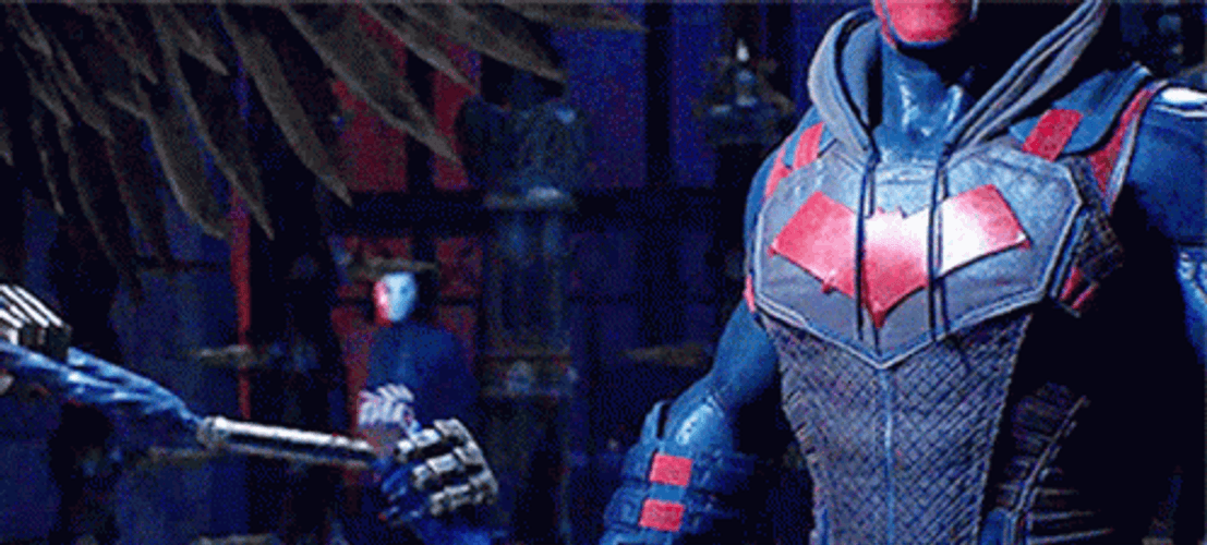 Intimidating Red Hood Knuckle Cracking GIF