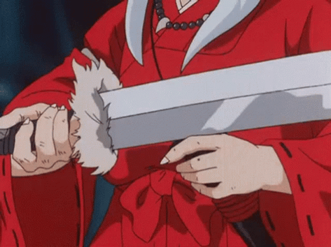 Inuyasha Draws Back Tessaiga Anime Sword GIF