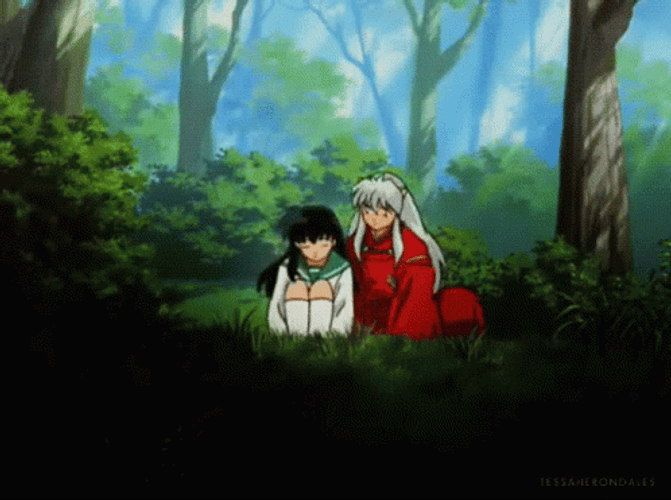 Inuyasha Grabbing Kagome Higurashi GIF