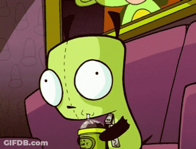 Invader Zim Drinking Slurpee GIF
