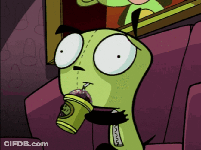 Invader Zim GIR Drinking GIF