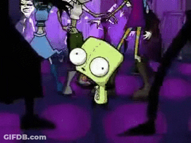 Invader Zim GIR Partying GIF