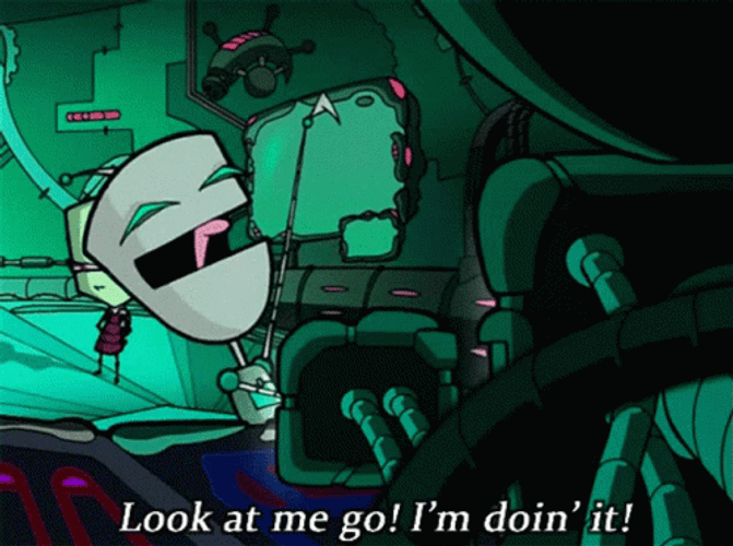 Invader Zim GIR Using Machine GIF