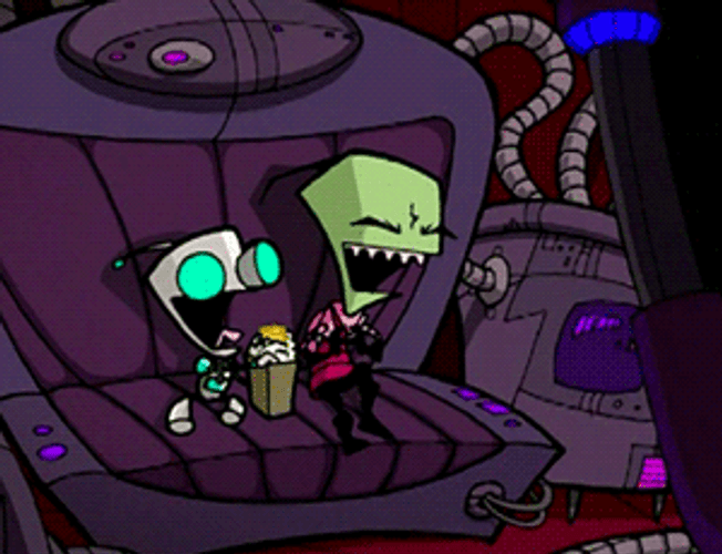 Invader Zim Laughing With GIR GIF