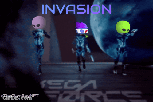 Invasion Mega Forces Poster Three Aliens GIF