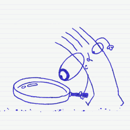 Investigate Bulging Eyes Moving Sketch GIF