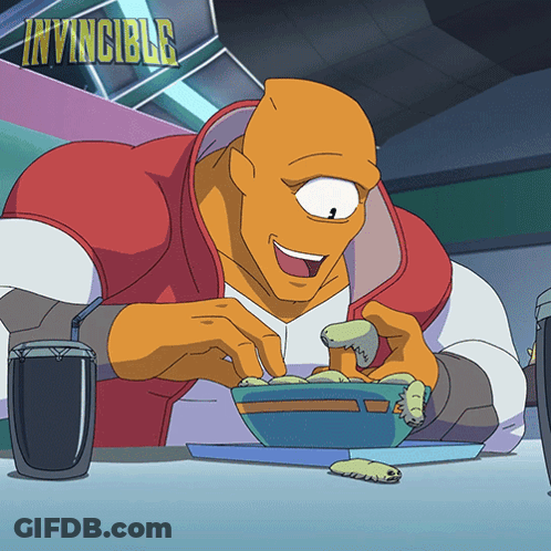 Invincible Cartoon Character Eating GIF