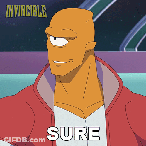 Invincible Cartoon Character Smiling Saying Sure GIF