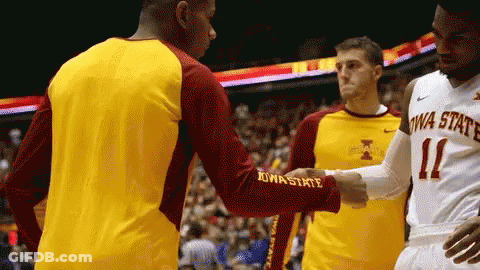 Iowa State Players Shaking Hands With Opponent GIF