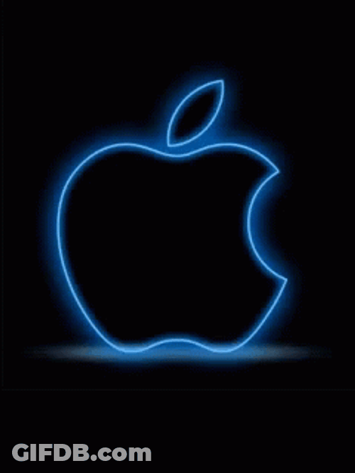 Iphone 14 Logo Neon Blue Apple GIF