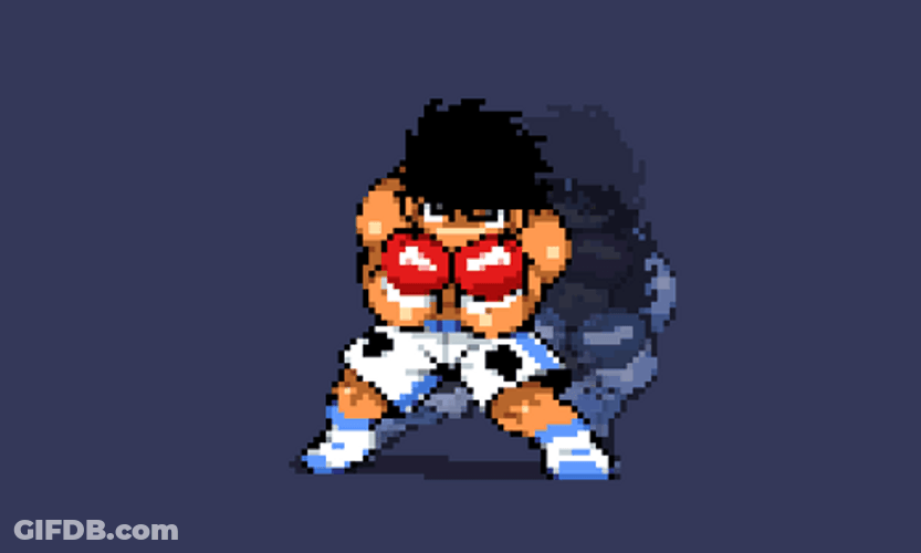 Ippo Makunouchi Moving Pixelated Art GIF