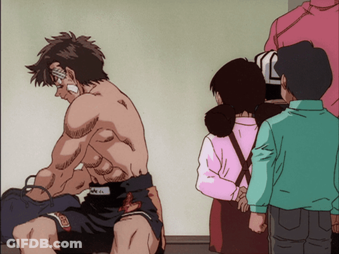 Ippo Opponent Sendo Giving Gifts GIF