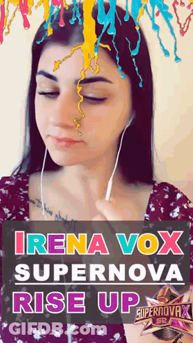 Irena Vox Supernova Rise Up Poster Woman With Headphones GIF