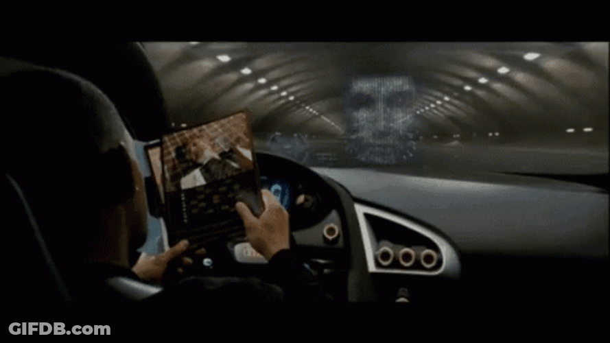 Irobot Calling Detective Del Spooner Through Hologram GIF
