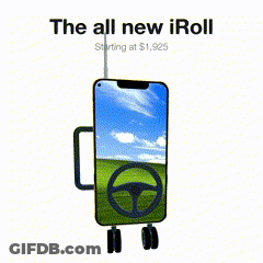 Iroll Phone With Steering Wheel GIF