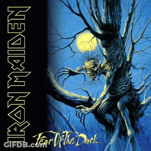 Iron Maiden 'S Fear Of The Dark Album Cover Features A Tree Monster GIF