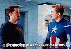 Iron Man And Captain America Talking GIF