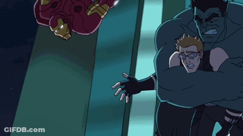 Iron Man And Hulk Fighting GIF