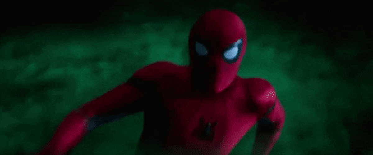 Iron Man Eye Turned On Spider Man Scared GIF