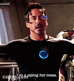 Iron Man Headphones Goggles I'm Piping Hot Mess GIF