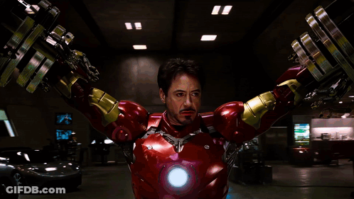 Iron Man Helmet Close Up Lights On GIF