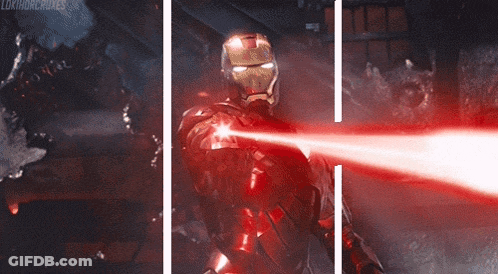 Iron Man Shooting Red Light GIF