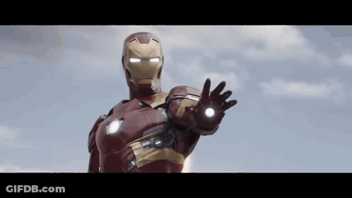 Iron Man Standing With Arm Outstretched GIF
