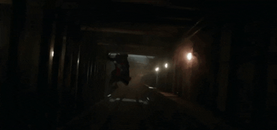 Iron Spider Swinging Mj Train Almost Got Them GIF