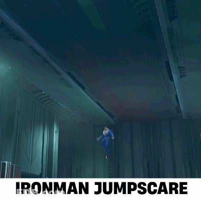 Ironman Jumpscare Poster Man In Blue Jacket GIF