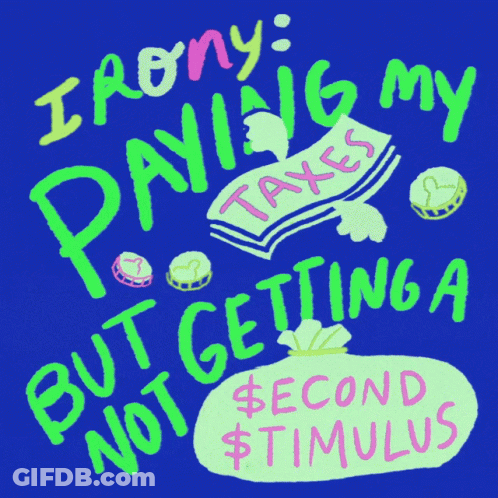 Irony Paying My Taxes But Getting Second Stimulus GIF