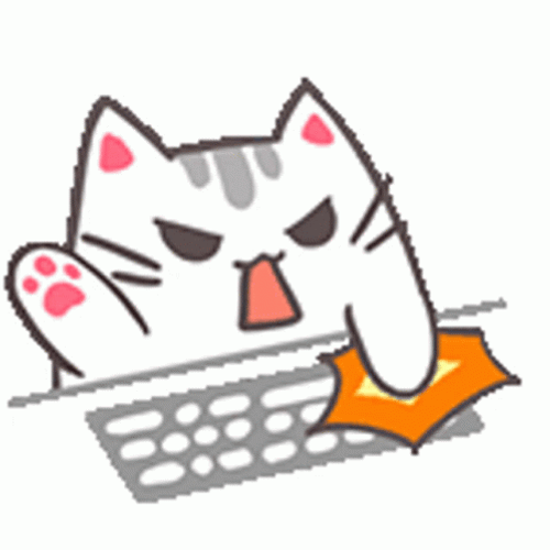 Irritated Cat Typing On Keyboard GIF