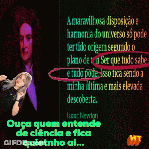 Isaac Newton Quote With Man In Background GIF
