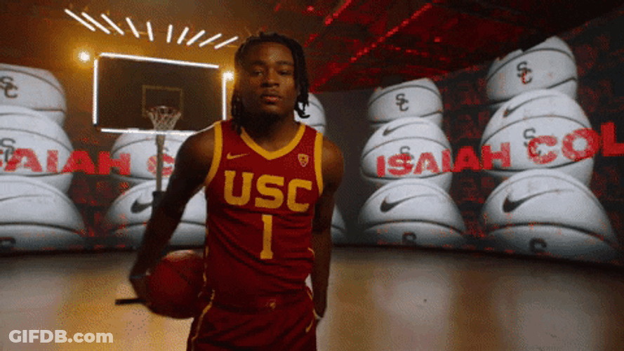 Isaiah Collier Usc Player Holding Ball Left To Right GIF
