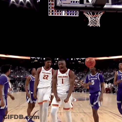 Isaiah Collier Usc Player Shouting While Flexing His Arms GIF