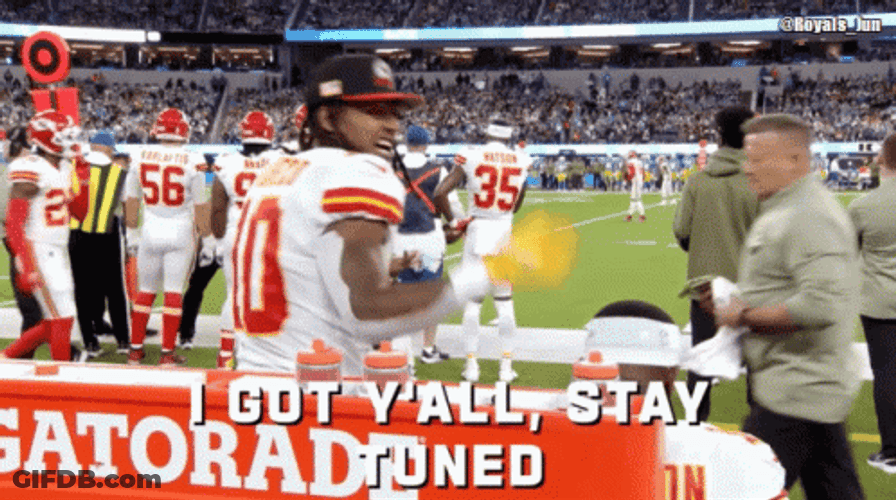 Isiah Pacheco Guys Stay Tuned GIF